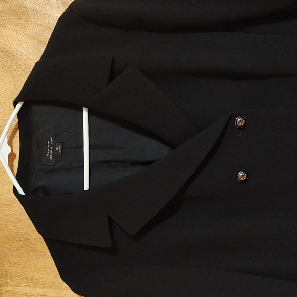 Tahari ASL Womens Double-Breasted Three-Quarter Length Dressy Overcoat Black 16 - Picture 3 of 14